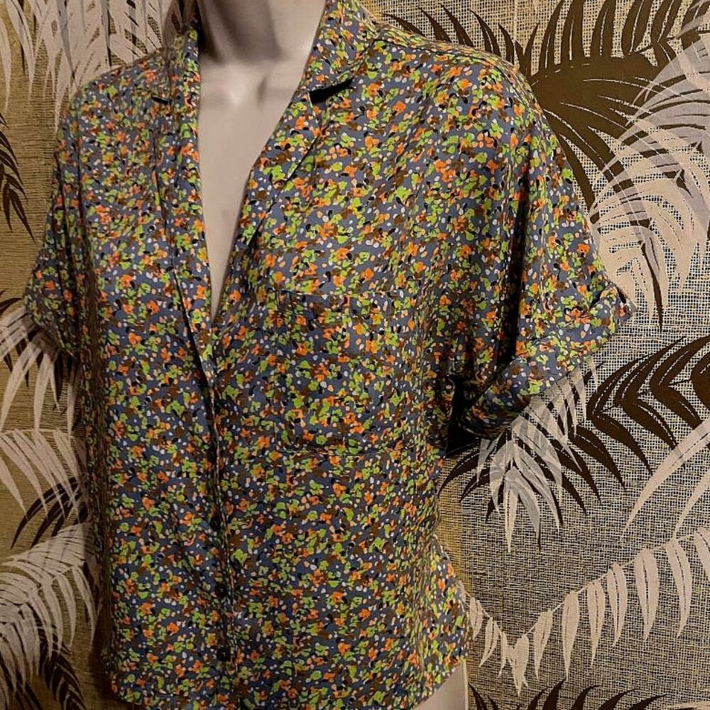 PrAna  Floral Blouse ~ Tiny Flower Print / Sz S 6 - 8